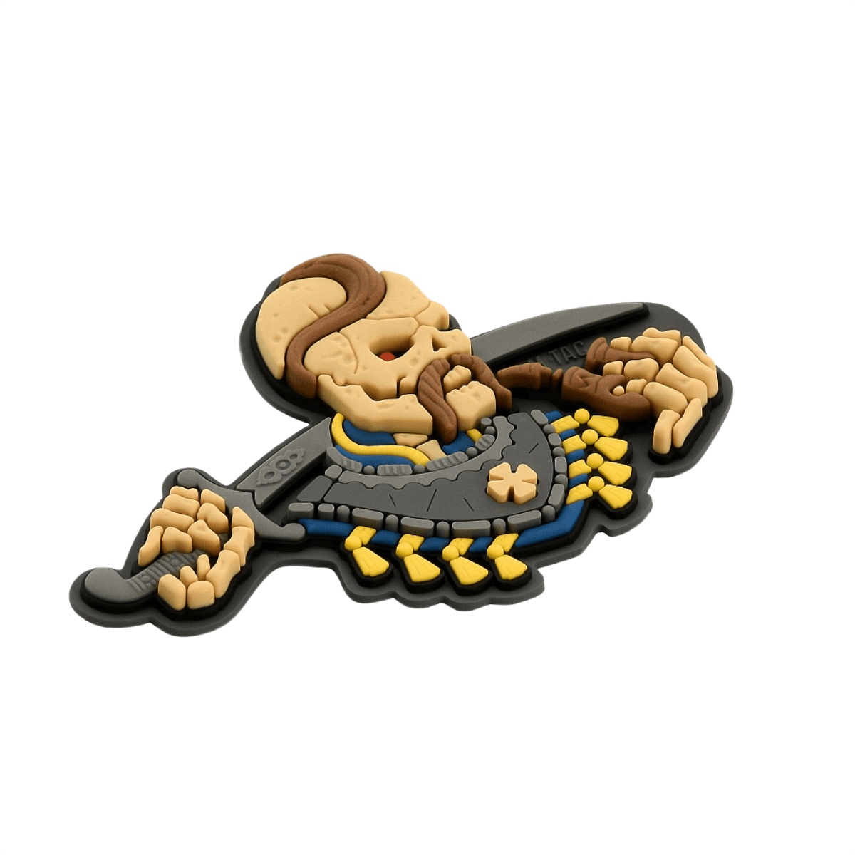 M-Tac Patch You Only Die Once 3D PVC med design af skelet på sort baggrund, egnet til militært og taktisk udstyr.