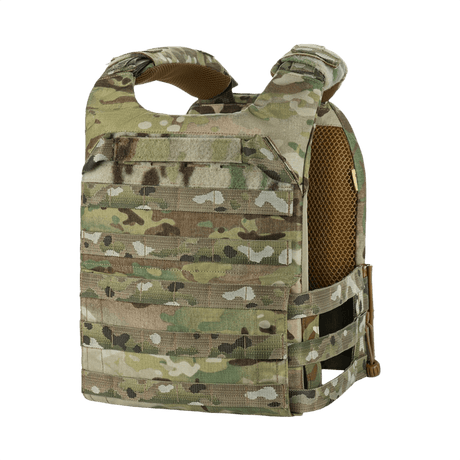 M-Tac Plate Carrier Cuirass Elite Gen.II i camo-design, med hållbart Cordura 500D-tyg och Duraflex snabblås för enkel användning.