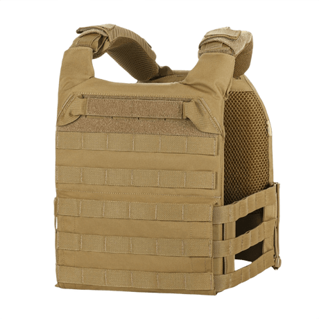M-Tac Plate Carrier Cuirass Elite Gen.II i Cordura 500D med snabblås, designad för ESAPI Medium-plattor, brun taktisk väst