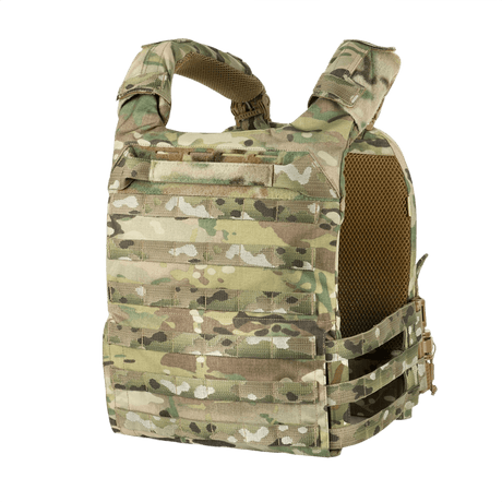 M-Tac Plate Carrier Cuirass FAST XL QRS i camouflage, slitstark skyddsväst för ESAPI XL och L-plåtar, snabbfäste, Cordura 500D-material.
