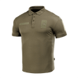 M-Tac Polo Elite Tactical Coolmax, grøn taktisk skjorte med anti-statisk tråd, ideel til politi og sikkerhedsarbejde.
