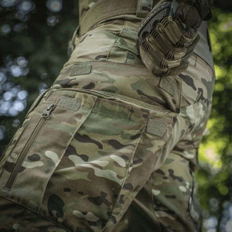 M-Tac Shorts STURM Gen.II Nyco Extreme, camouflage design for taktisk brug og outdoor-aktiviteter, set bagfra, detaljevisning.