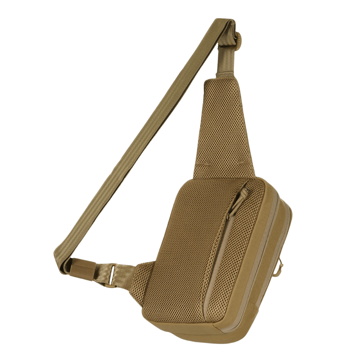 M-Tac Sling Pistol Taske Elite Hex med Velcro i slidstærk Cordura, beige, med justerbar skulderrem og Velcro til patches.