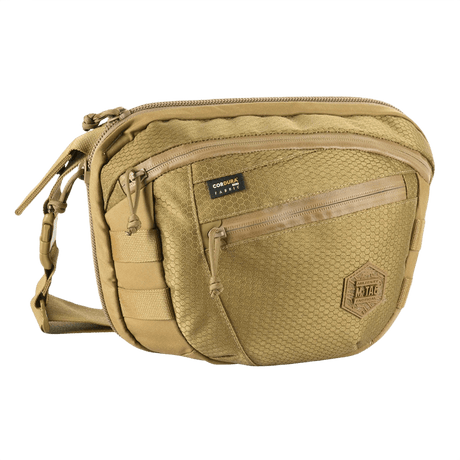 M-Tac Sphaera Hex Hardsling Bag Large Elite i sandfärgad med dragkedjefack och justerbar rem.