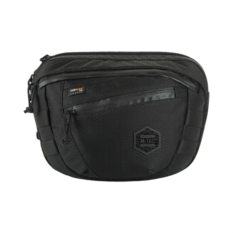 M-Tac Sphaera Hex Hardsling Bag Large Elite i svart med dragkedja och logga framtill. Praktisk och stilren väska för alla behov.