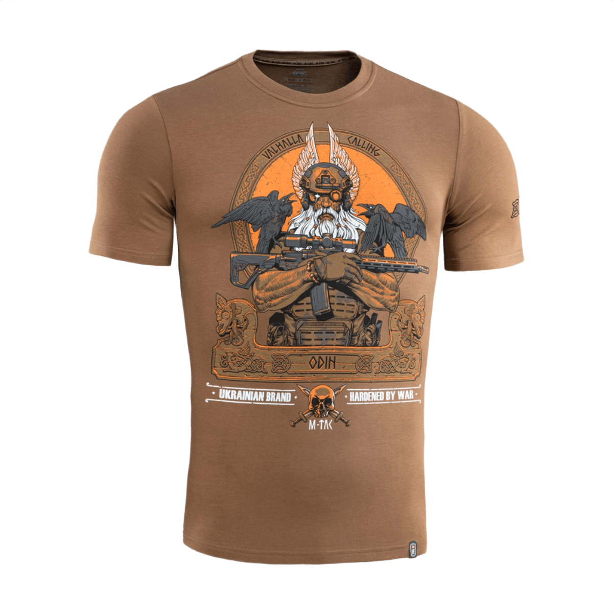 M-Tac T-Shirt Odin med print af Odin, ravnene Hugin og Munin, og teksten 'Valhalla Calling'. Moderne nordisk mytologi design.