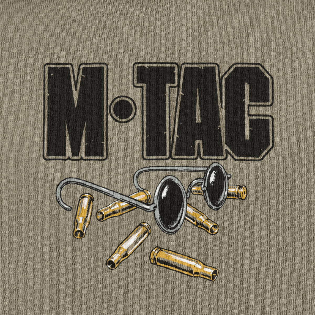 M-Tac T-Shirt Talpa design med briller og patronhylstre, symboliserende præcision og dedikation.