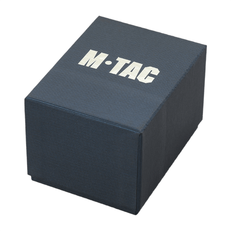 Förpackning för M‑Tac Taktisk Adventure-klocka med hållbart utförande och logotyp.