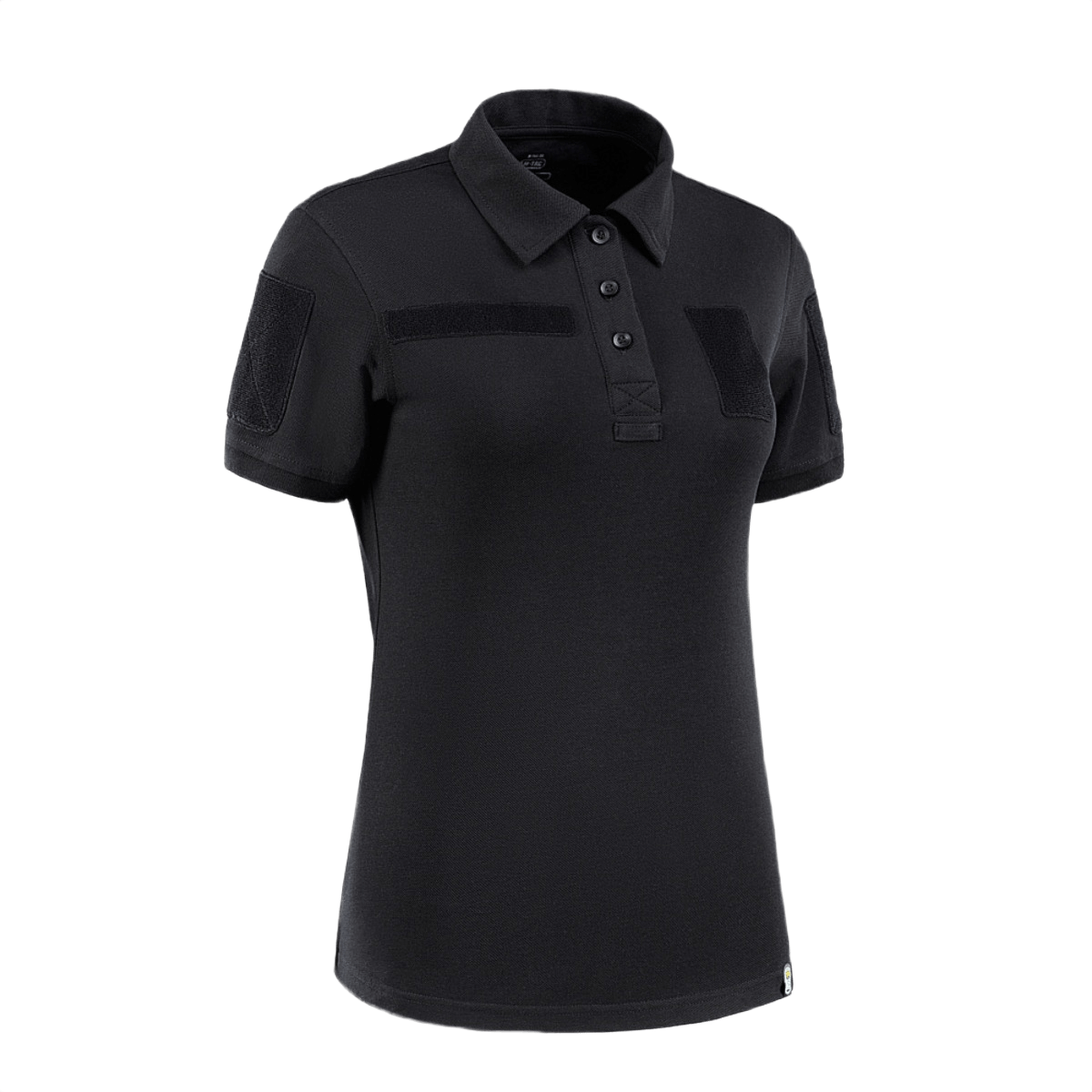 M-Tac Tactical Polo-Shirt 65/35 Lady i sort til kvinder, komfortabel bomulds-polyester, med velcro til mærker og ID, praktisk loop.