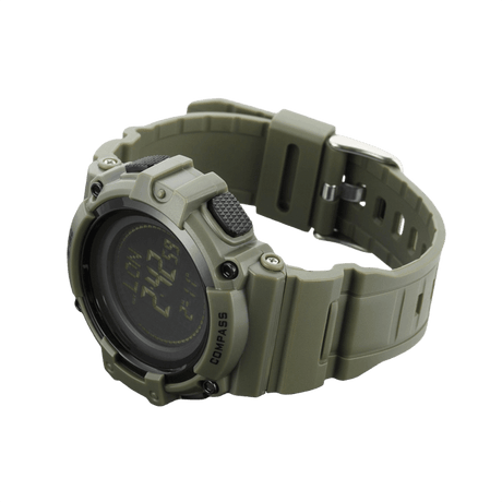 M-Tac Tactical Klocka med Kompass 2233 i robust design med kompass och LED-bakgrundsbelysning, idealisk för taktisk och friluftsanvändning.