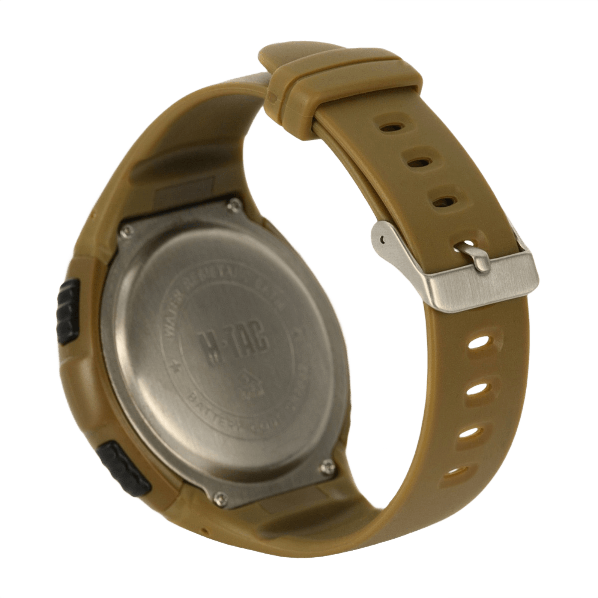 M-Tac Taktisk Ur med Pedometer set bagfra med robust rem og metalbagside.