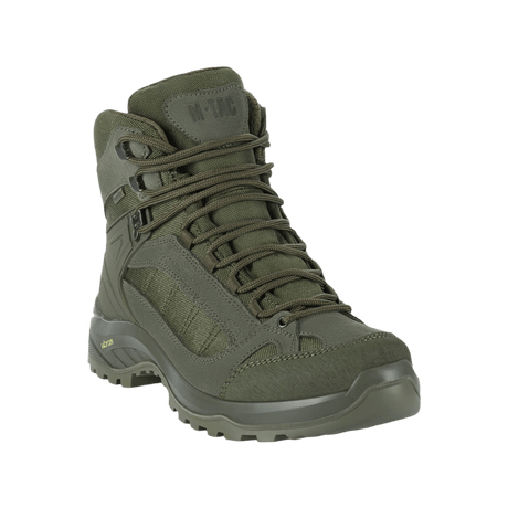 M-Tac Taktiska Demi-Season Stövlar Pro Line i slitstarkt suede och Cordura med Vibram-sula för taktik, vandring och aktivitet.
