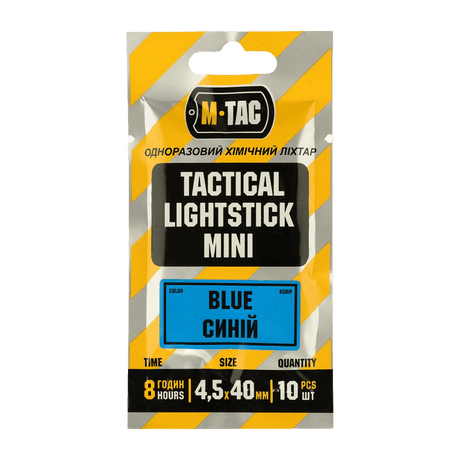 M-Tac Light Sticks 4,5x40 mm (10 st) - blå ljusstavar i paket om 10, idealiska för belysning och signalering, upp till 8 timmars ljus.