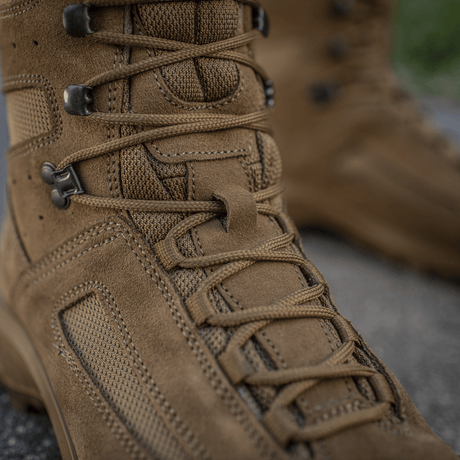 M-Tac taktiska sommarskor i läder och Cordura® mesh för komfort på varma dagar och krävande terräng, tillverkade i EU.