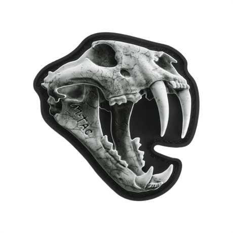 M‑Tac Patch Old Tiger med tigerkranium-design, 3D PVC, dimensioner 8 x 6,5 cm, velcrofäste för kläder och utrustning, hyllar ukrainska soldater.