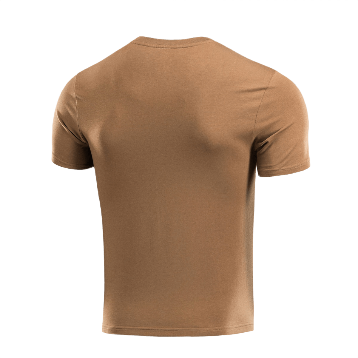M-Tac T-shirt 93/7 i brun, bagsiden, lavet af 93% bomuld og 7% elastan, holdbar og formstabil, perfekt til daglig brug og aktiviteter.