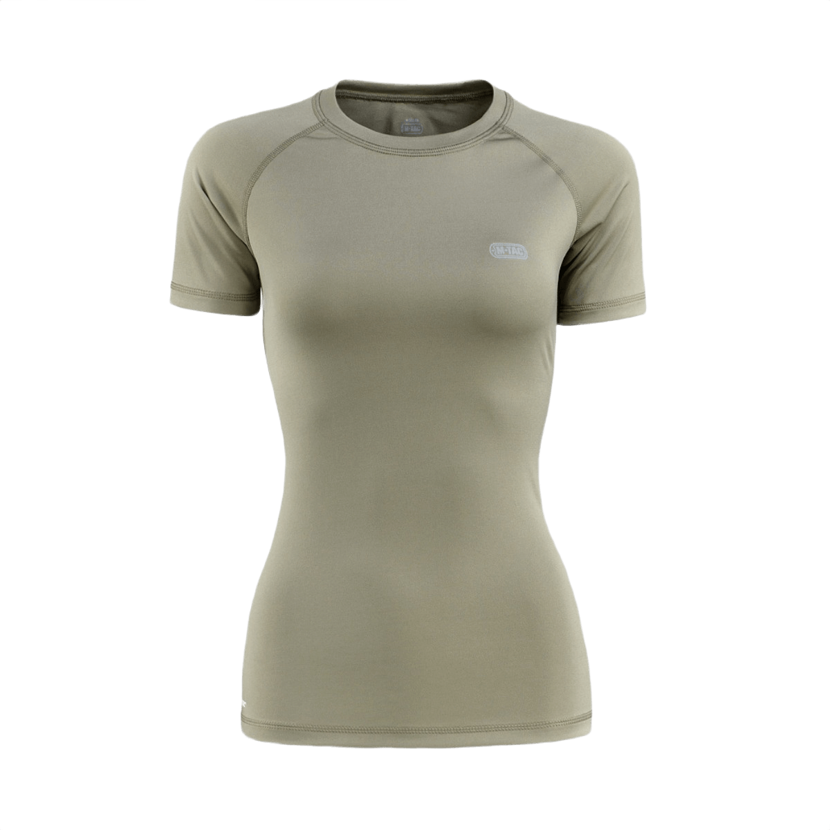 M-Tac T-shirt Ultra Light Polartec Lady i beige, lavet af let Power Dry® materiale, åndbar og hurtigtørrende, med reflekterende logo.