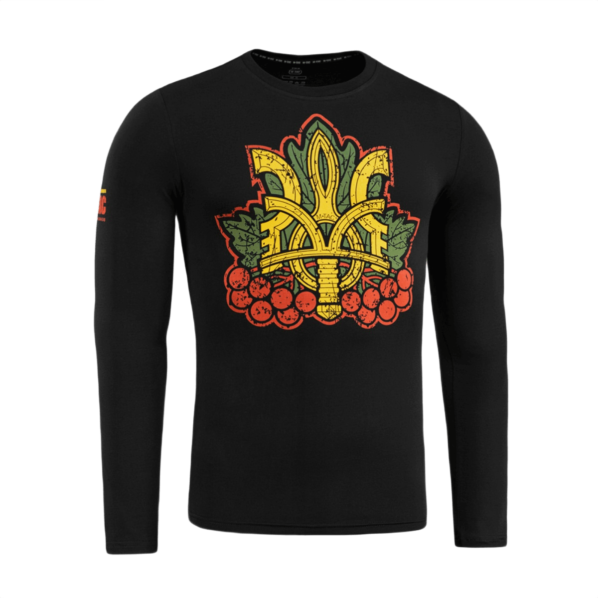 M-Tac Viburnum T-Shirt Long Sleeve med Trident og viburnum design, symboliserer national stolthed, mod og enhed.