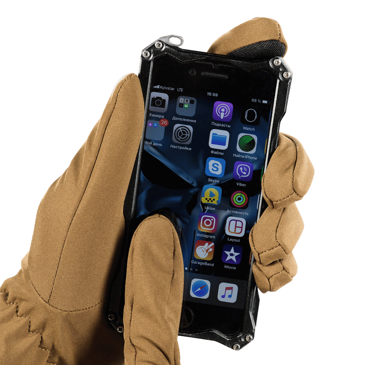 M-Tac Vinterhandsker Soft Shell bruges til at betjene smartphone, holdbar og vejrbeskyttende. Ideel til koldt vejr.
