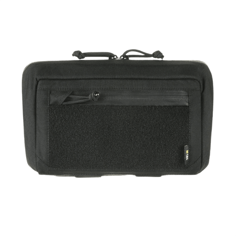 M-Tac Admin Pouch Large Elite Gen.II svart väska med Velcro-panel och AquaGuard-dragkedja i Cordura 500D för effektiv förvaring.