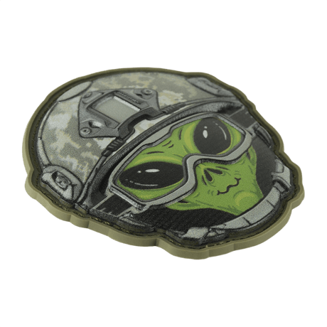 M-Tac Patch Emoji #14, 3D PVC morale patch med aliendesign och Velcro, perfekt för utrustning, kläder eller väskor. Storlek: 6.5 x 6.5 cm.
