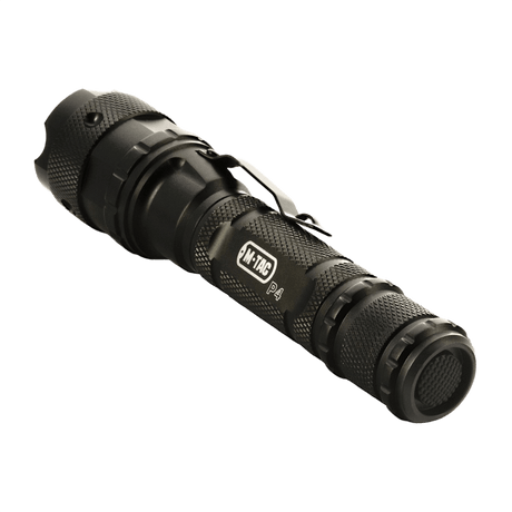 M-Tac P4 taktisk ficklampa med LED i aluminium, fokuserad belysning för outdoor och hemmet, 250 lumen, 137 mm, 92 g.