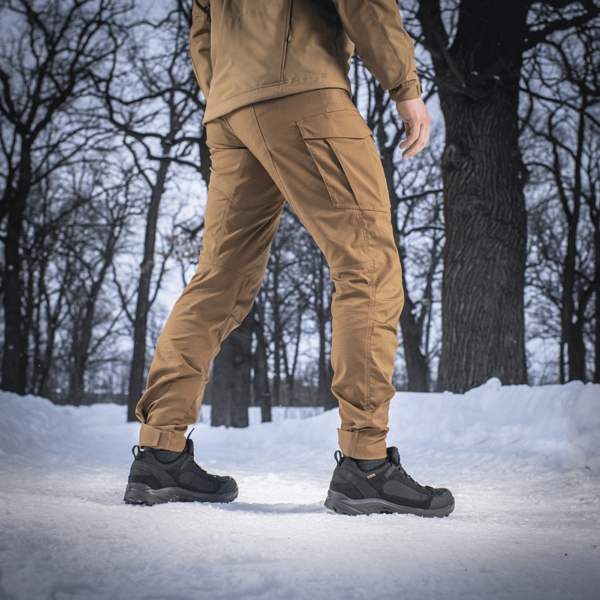M-Tac Taktiske Bukser Patriot Gen. II Flex til fleksibel udendørs brug i vinterlandskab.