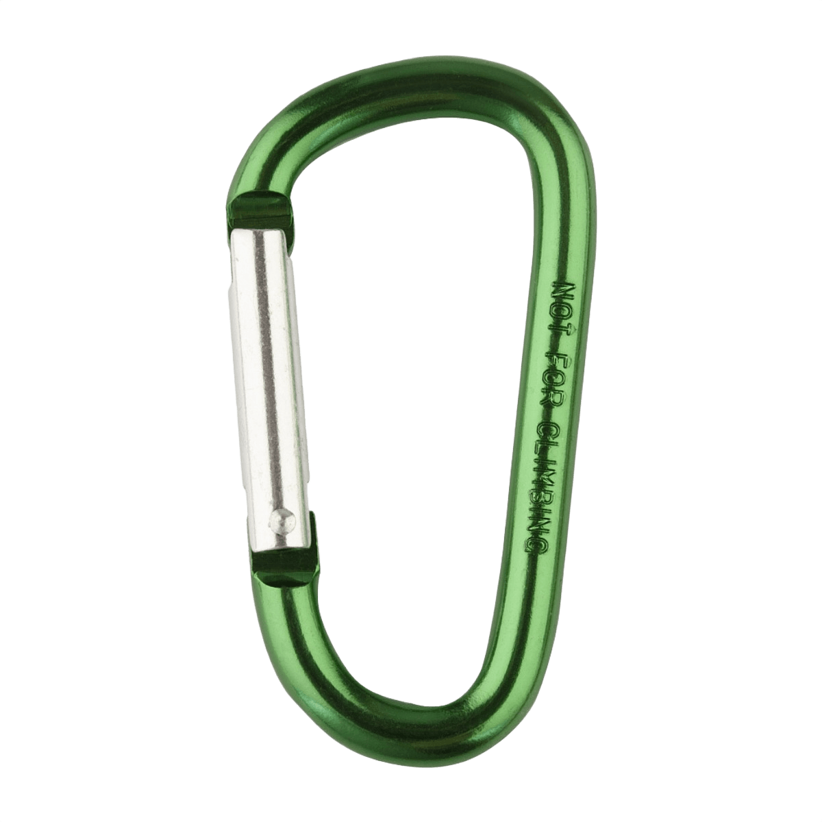 M-Tac Karabinhage 8 cm i grøn aluminium, perfekt til fastgørelse af udstyr på vest, bælte eller rygsæk. Let og holdbart design.