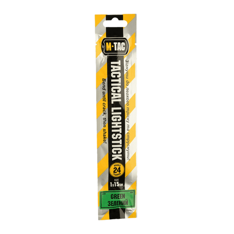 M-Tac Glow Stick 15 cm i förpackning, en självständig ljuskälla utan elektricitet med en arbetstid på upp till 24 timmar, 1 x 15 cm, grön färg.