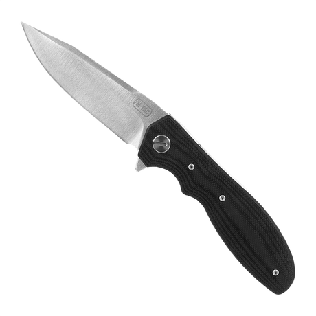 M-Tac Outdoor & Militär fällkniv - Type 6 med kromat rostfritt stålblad och svart G10-komposithandtag, lämplig för EDC-utrustning.