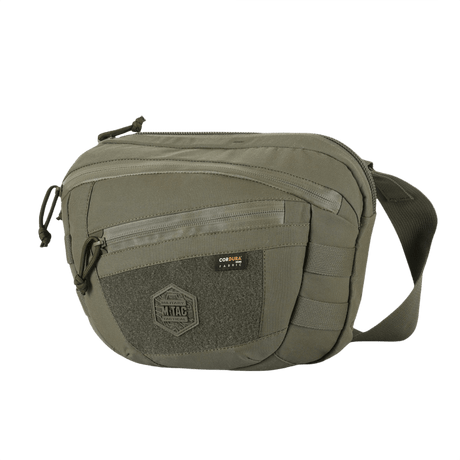 M-Tac Sphaera Hardsling Bag Large Elite med Velcro, kompakt väska i slitstarkt Cordura-material med justerbar axelrem och front Velcro-panel.
