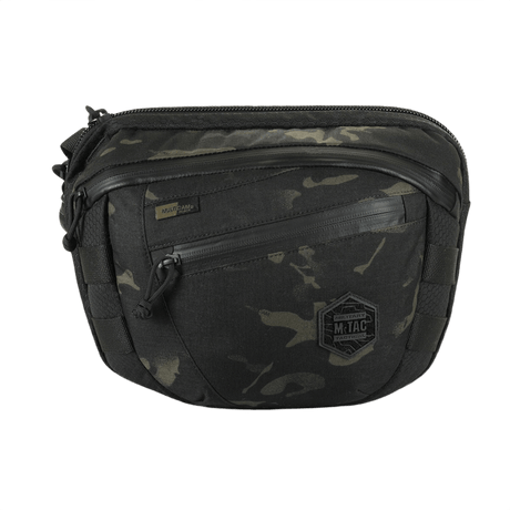 M-Tac Sphaera Hex Hardsling Bag Large Elite i svart camo-design, lämplig för utomhus- och taktisk användning.