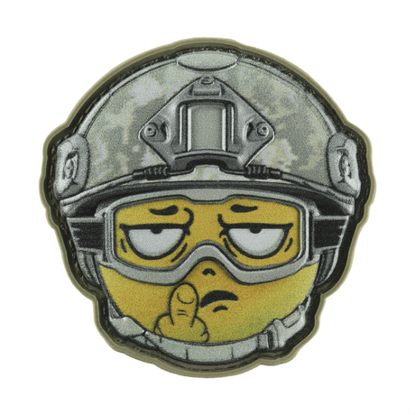 M-Tac Patch Emoji #24 med 3D-effekt i PVC och Velcro, militär emoji morale patch, idealisk för väska eller utrustning, 6.5 x 6.5 cm