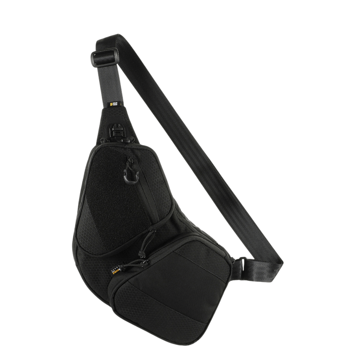 M-Tac Bat Wing Taske Elite Hex, slidstærk taske i Cordura 500D og Cordura Hex med YKK og Woojin lynlåse, sikkerhedsmekanisme inkluderet.