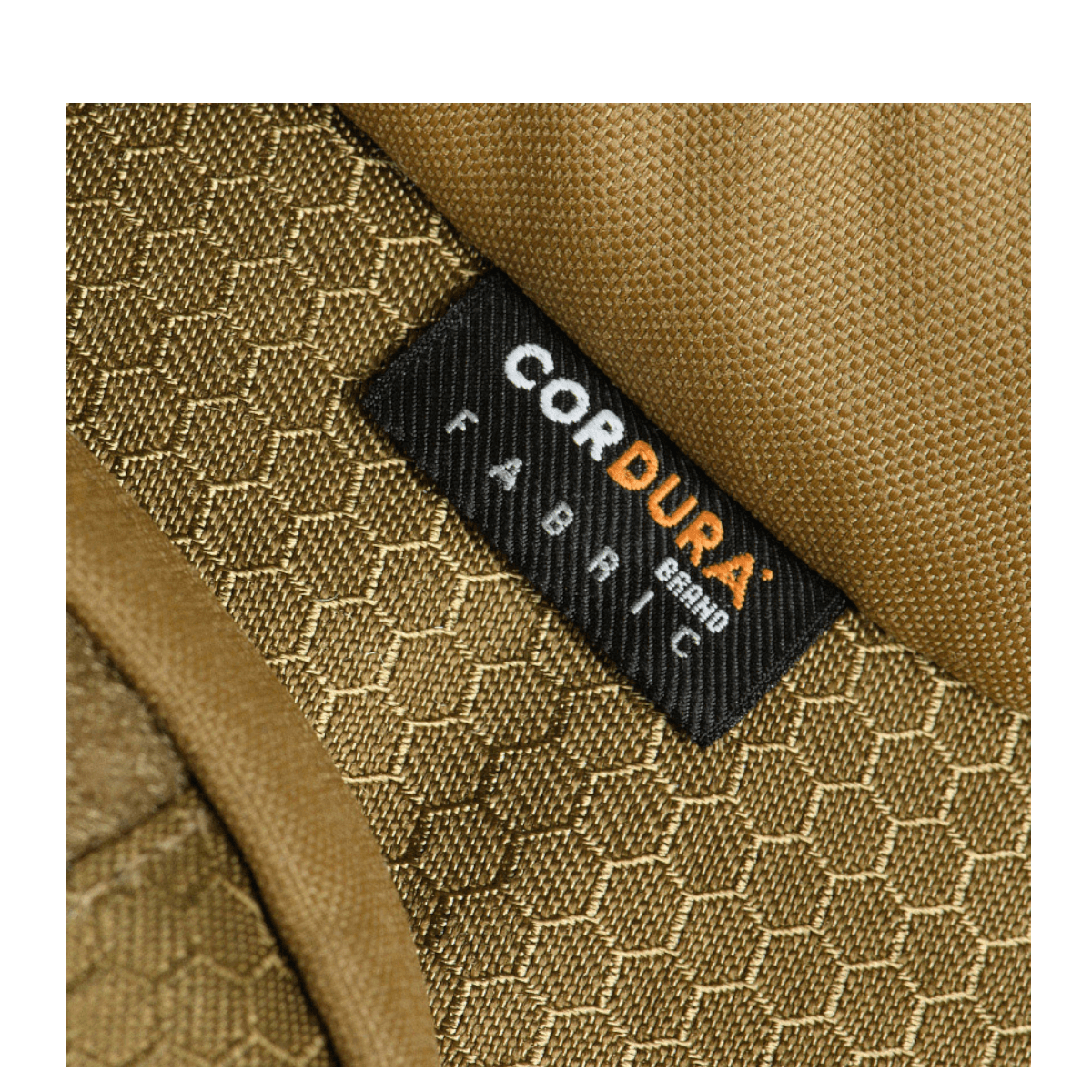 M-Tac Bat Wing Taske Elite Hex - Cordura Hex materiale vises i nærbillede, viser stoffets holdbarhed og styrke.