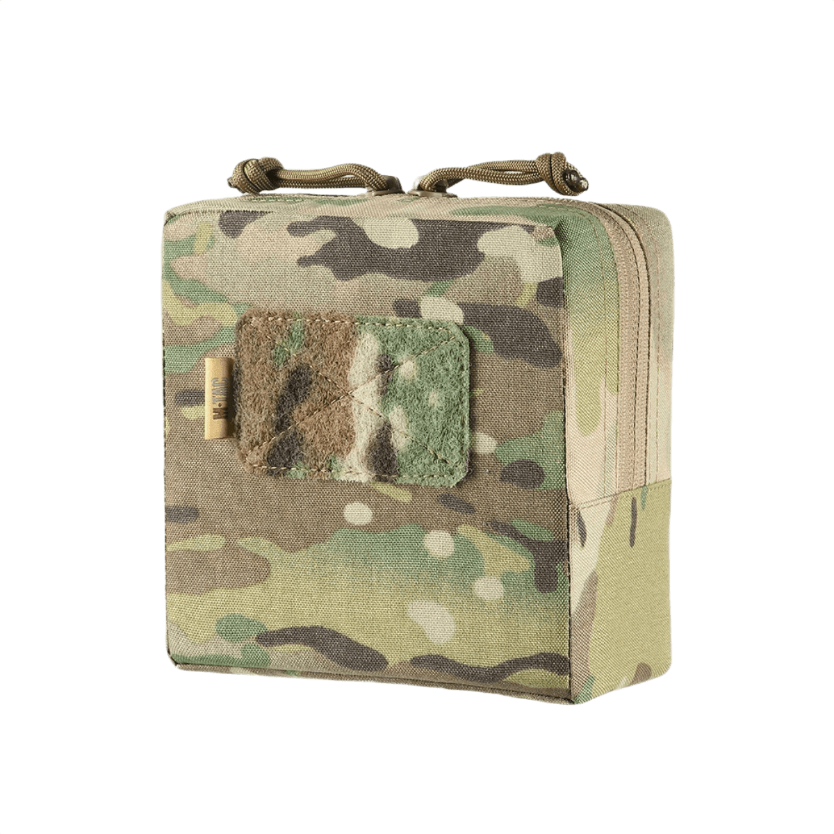 M-Tac Utility Pouch Elite Small i slidstærkt Cordura 500D med MOLLE-interface til opbevaring af nødvendigheder, camouflagemønster.