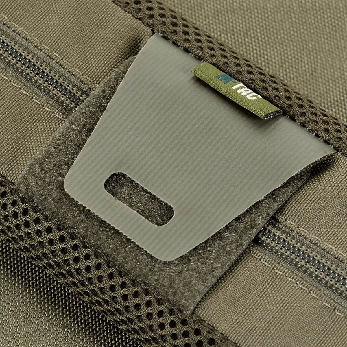 M‑Tac Skulderremspude 50 mm Elite i slidstærkt Cordura, 3D mesh inderside for komfort og ventilation, nærbillede af rempude.