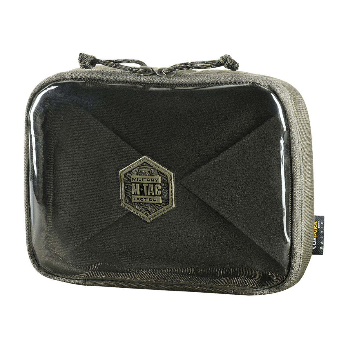 M-Tac Utility Organizer Slim Elite med gennemsigtig PVC-forvæg, lavet af Cordura 500D for holdbarhed og sikker opbevaring.