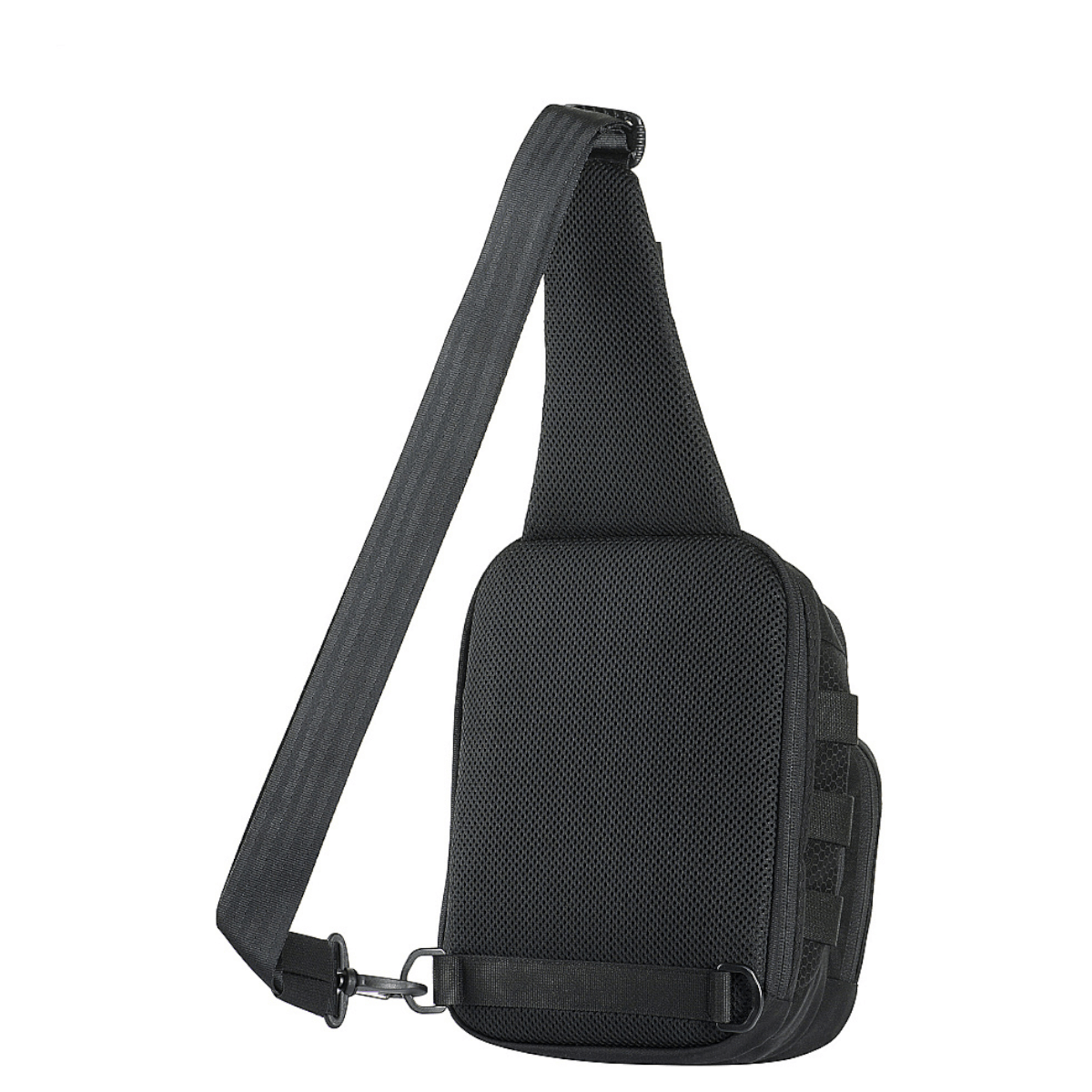 M-Tac Cross Taske Slim Elite Hex i sort, lavet af Cordura 500 og Cordura Hex, med justerbar strop og stilfuldt design, ideel til hverdag.