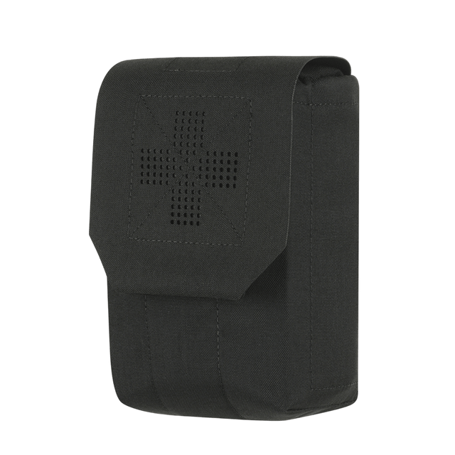 M-Tac Medic Pouch Vertical Large Elite i sort, fremstillet af slidstærkt Cordura 500D til opbevaring af førstehjælpsudstyr.