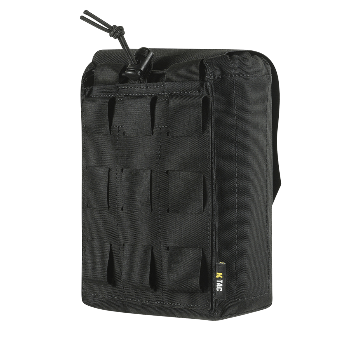 M‑Tac Medic Pouch Vertical Large Elite i slidstærk sort Cordura 500D materiale med MOLLE-systemet. Perfekt til førstehjælpsudstyr.