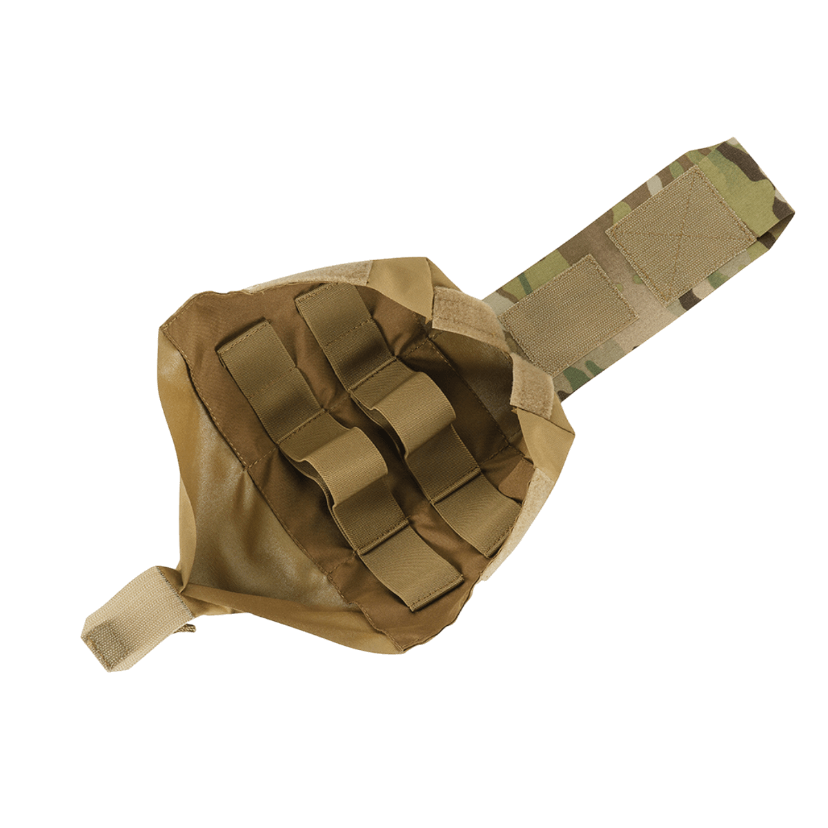 M‑Tac Medic Pouch Vertical Large Elite i åben tilstand, der viser den indre IFAK-organizer og elastiske nylonvægge, lavet af Cordura 500D.