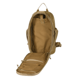 M-Tac STURM Elite Rygsæk åben rygsæk viser hovedrum og netlommer, lavet af Cordura-materialer, velegnet til taktiske formål.