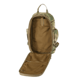 M-Tac STURM Elite Rygsæk åben visning, 15 liter taktisk rygsæk med MOLLE Laser Cut frontpanel, lavet af Cordura 500D og 1000D materiale.