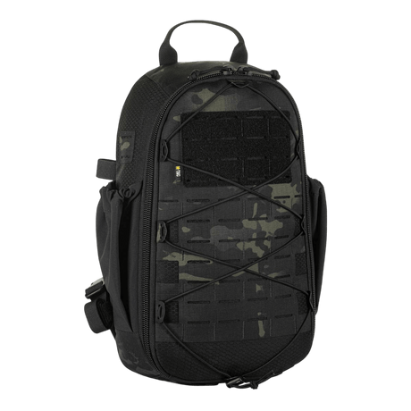 M-Tac STURM Elite Rygsæk med MOLLE Laser Cut og elastiske sidelommer, taktisk rygsæk i Cordura materiale, 15 liter, sort design.