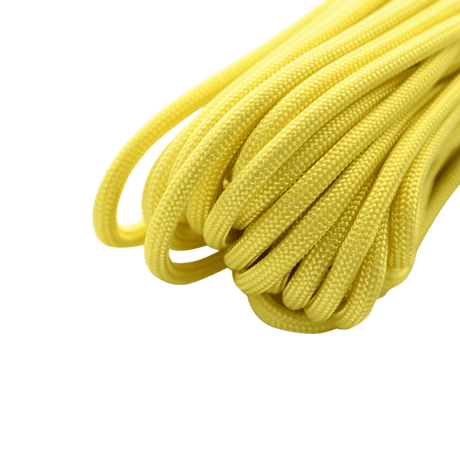 M‑Tac Paracord 550 Type III 15 m gul nylonkordel, stærk og alsidig til friluft og reparationer, 15 m længde og 240 kg brudstyrke.