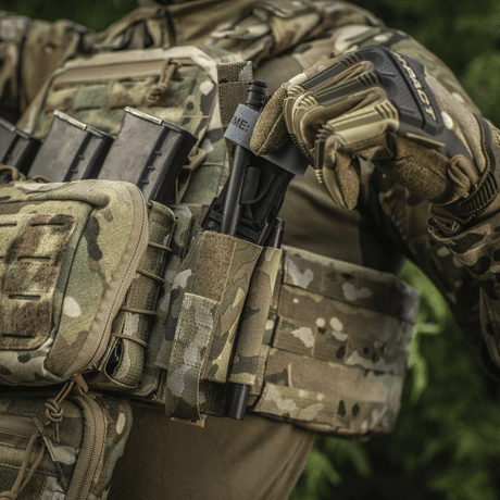 M‑Tac Tourniquet Pouch Elastic Gen.5 fastgjort til taktisk udstyr, fremstillet i robust Cordura 500D for sikker opbevaring.