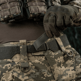 Taktisk brug af M‑Tac Internal Tiger Bælte med militært udstyr i Cordura 500D og velcro fastgørelse.