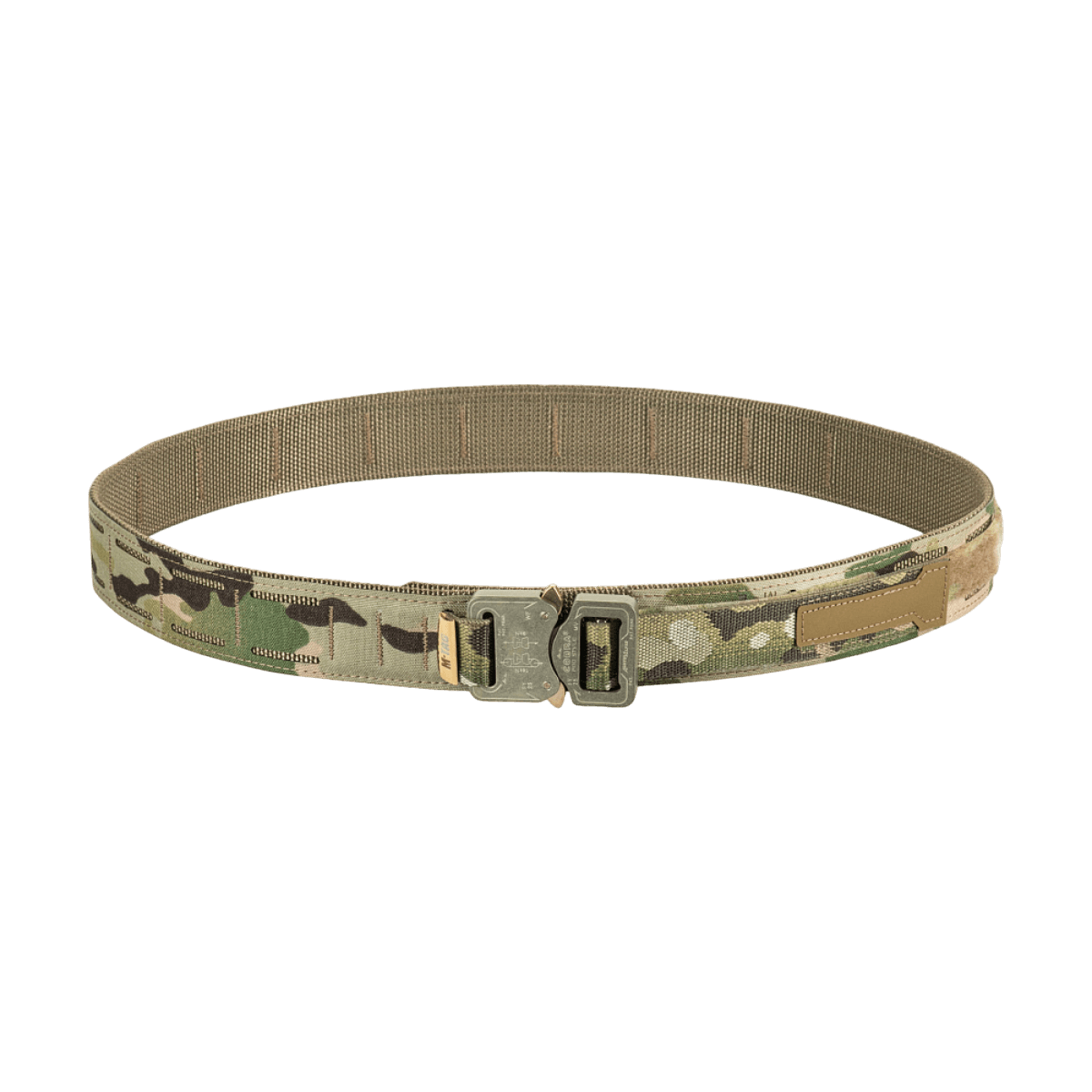 M-Tac Cobra Buckle Taktisk Bælte Laser Cut i camouflagedesign, ideelt til militær- og politiudstyr.