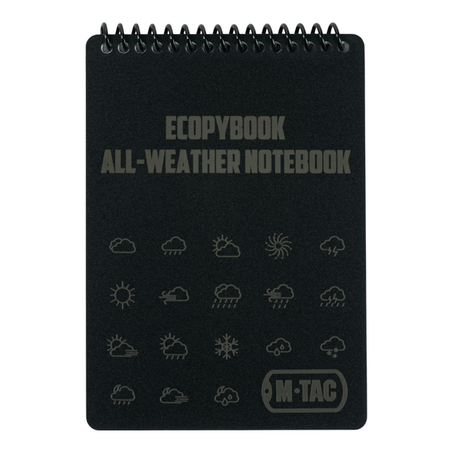 M-Tac Ecopybook Tactical – alt-vejr notesbog, vandtæt, robust design, ideel til brug i regn og sne, 14 ark med vinkelmåler.